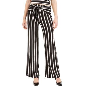 BCX soft striped black pants with belt S